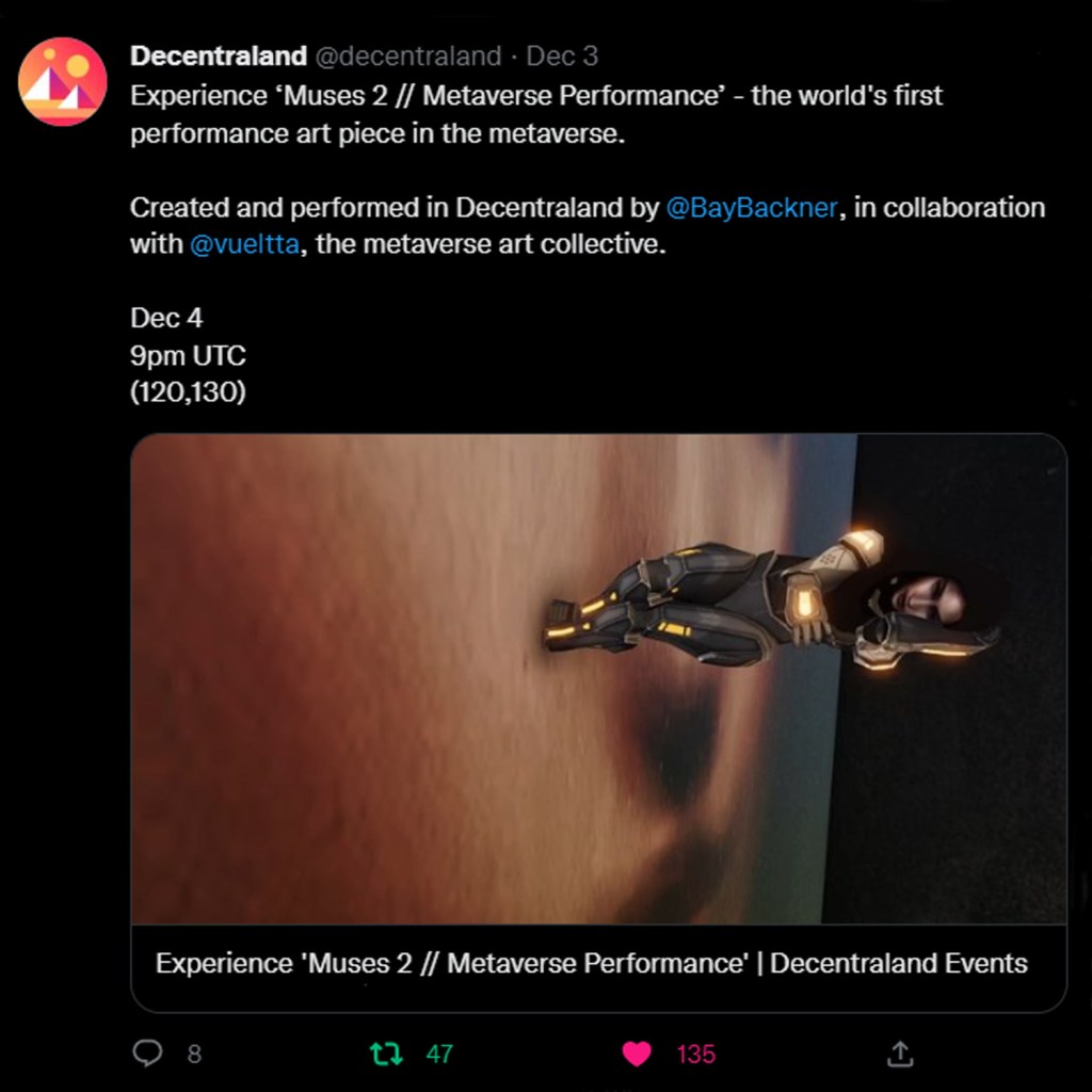 Muses 2: The world’s first performance art piece in the&nbsp;metaverse