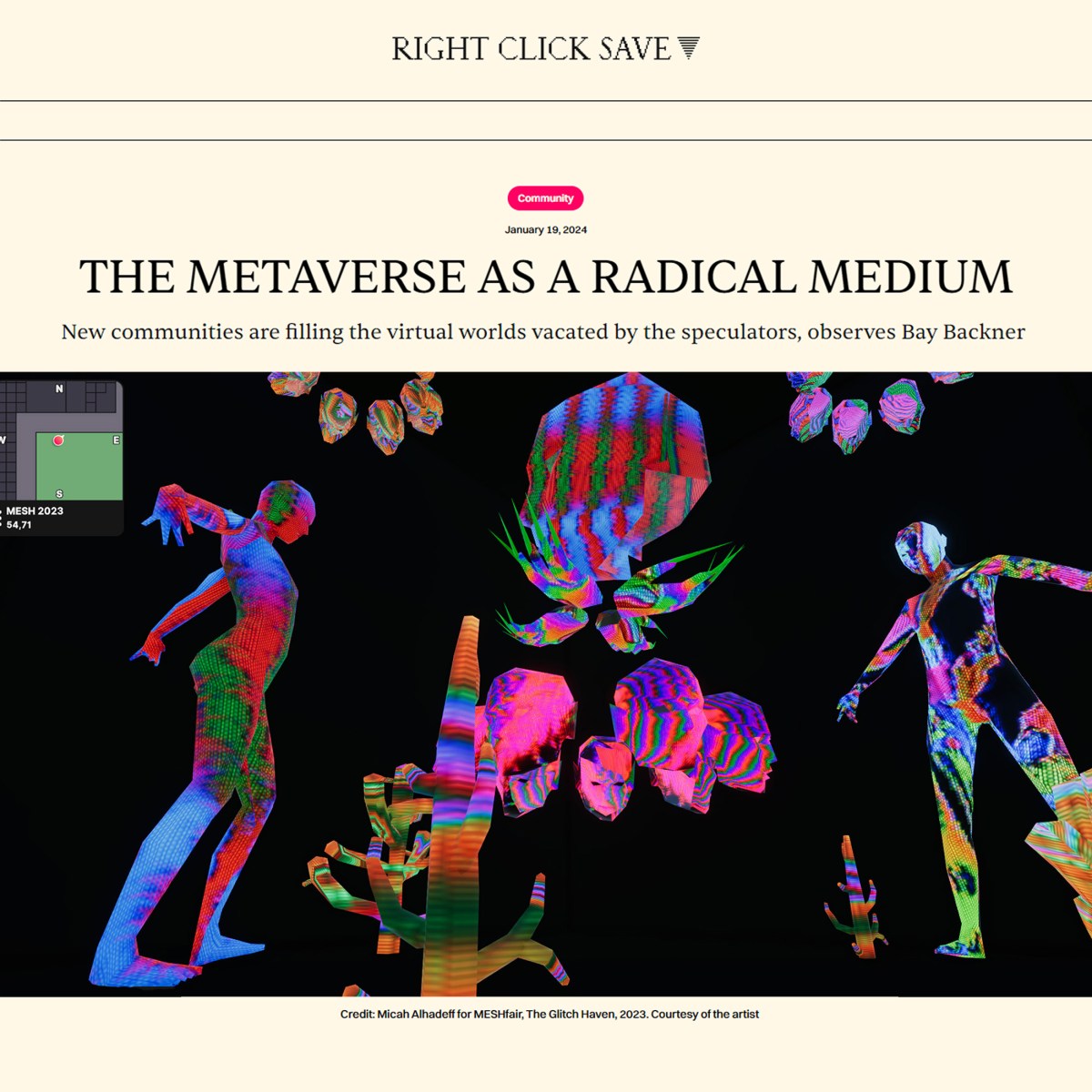 Bay Contributes New Article On Metaverse ART For Right Click Save&nbsp;Magazine